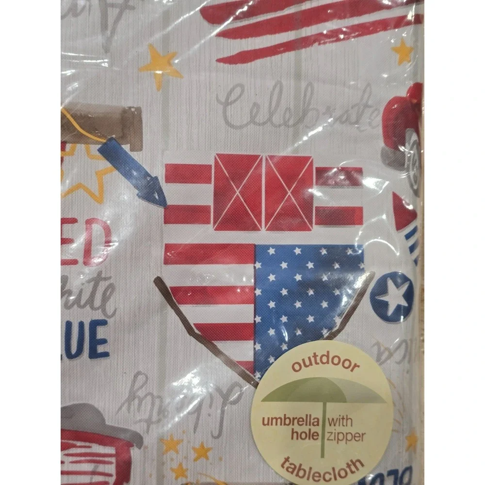 4th of July‎ Vinyl Tablecloth Flannel Back 70